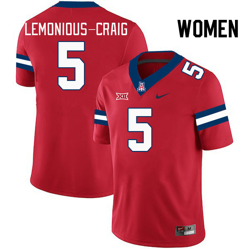 Women #5 Montana Lemonious-Craig Arizona Wildcats Big 12 Conference College Football Jerseys Stitche